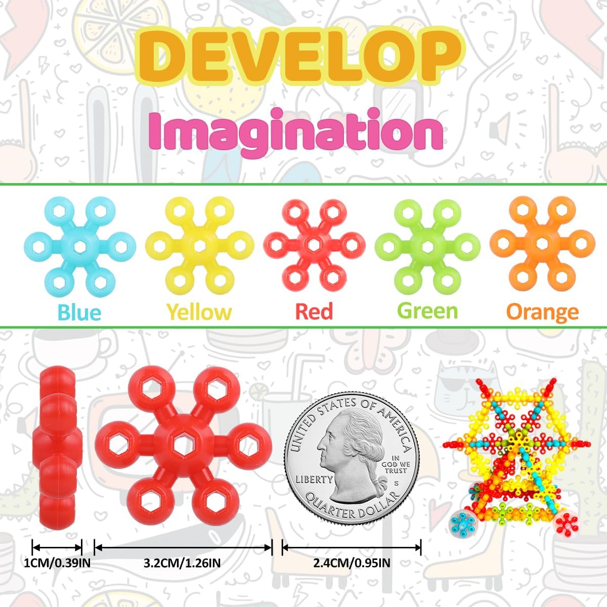 Snowflake Interlocking Building Blocks for Kids + FREE Learning 2000+ pages PDF worksheet for kids📚
