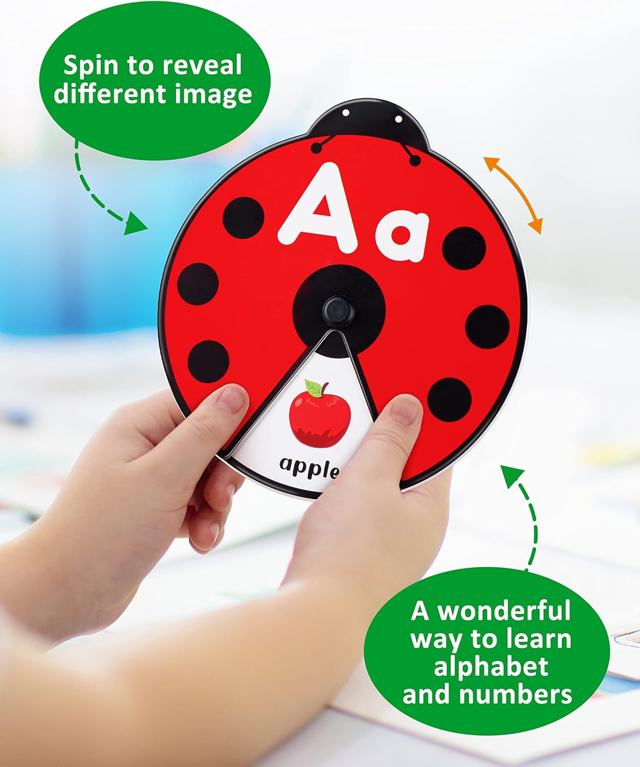 Early Learning Montessori Spinning Flash Cards – ABC 123 Alphabet & Number Toy for Kids (3–5 Years) | Phonics Game, Learn to Read, Speech Therapy & Preschool Educational Gift