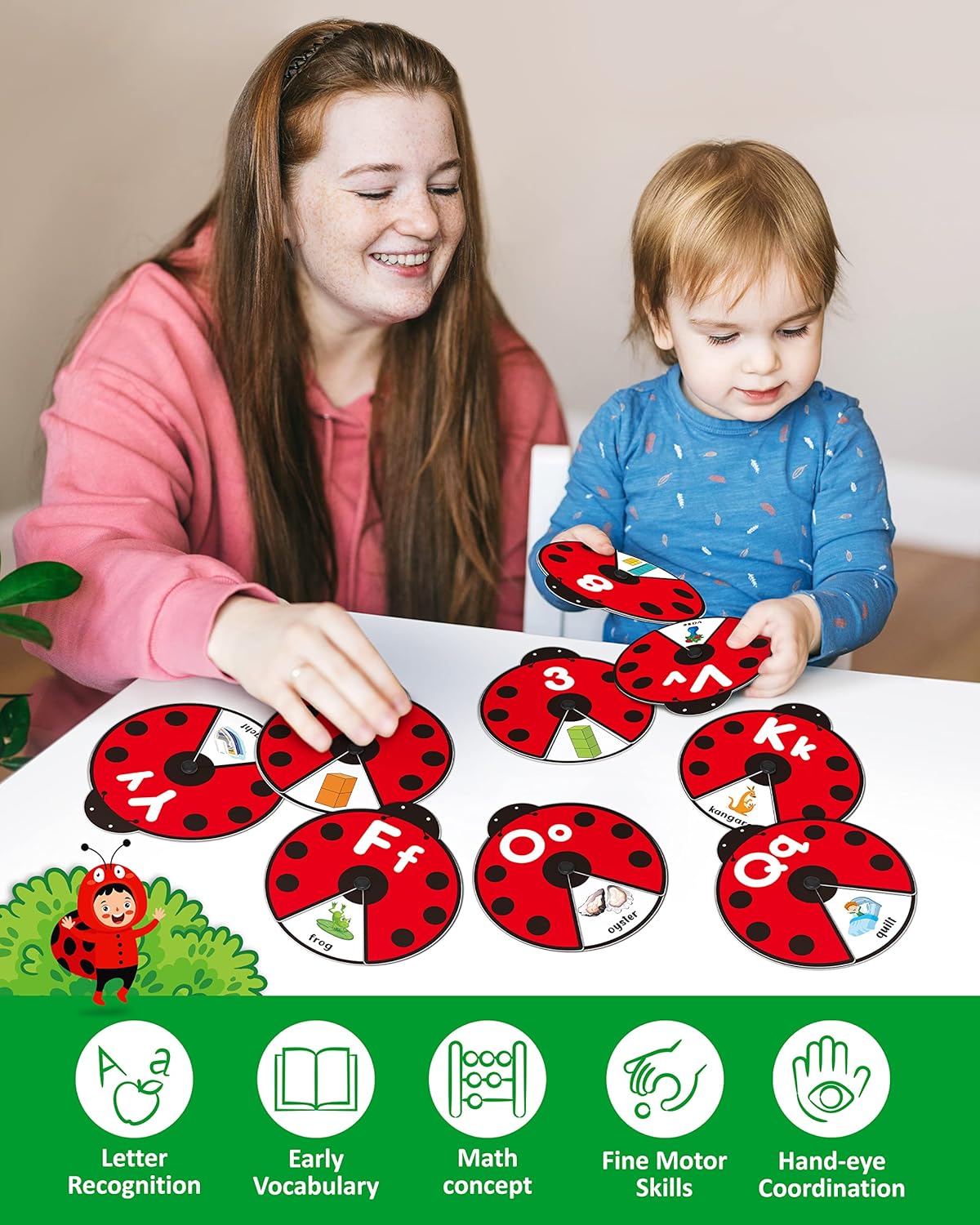 Early Learning Montessori Spinning Flash Cards – ABC 123 Alphabet & Number Toy for Kids (3–5 Years) | Phonics Game, Learn to Read, Speech Therapy & Preschool Educational Gift