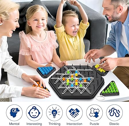 Triangle shape rubber game!! 2-4 player game (NEWLY LAUNCHED) - Boost Cognitive Skills & Fun for Kids & adults