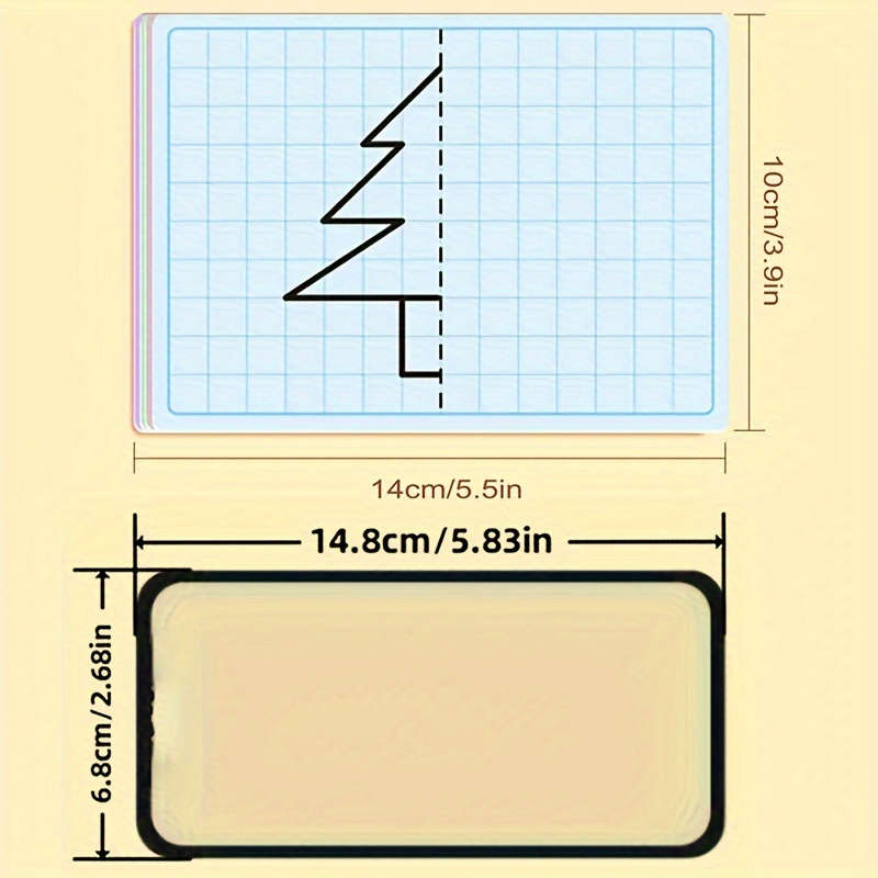 Kids' Reusable Symmetry Drawing Cards – Perfect for Art, Gifts & Brain Training (20 card With 2 Erasable Markers)