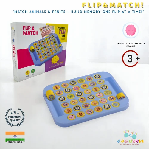 🐻🧠 Flip Match Animal Memory Game Board 🐰